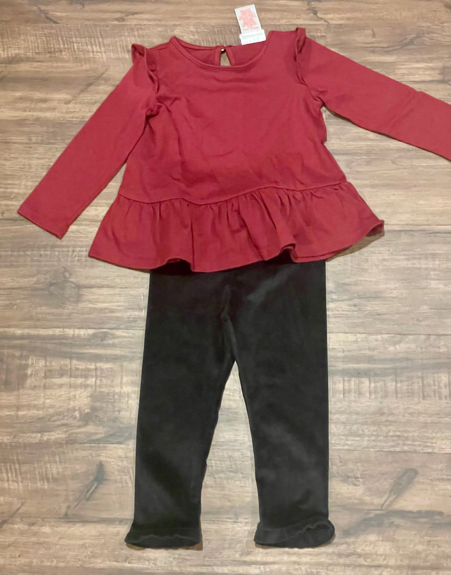 83A Girls Max Studio maroon outfit size 18 months NWOT #83A