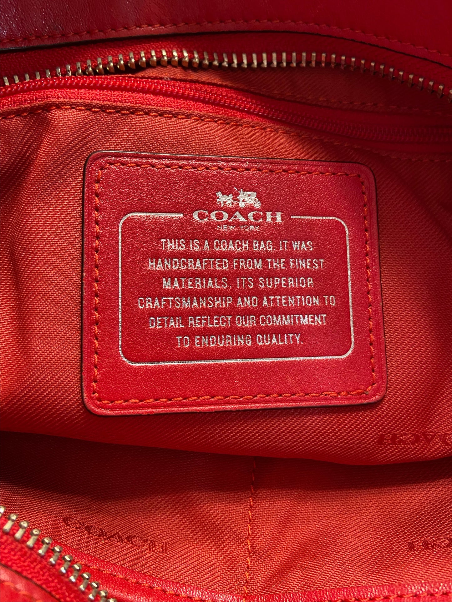 Coach Signature Shoulder Bag - Jacquard Canvas, Brown & Red, 45242/45140