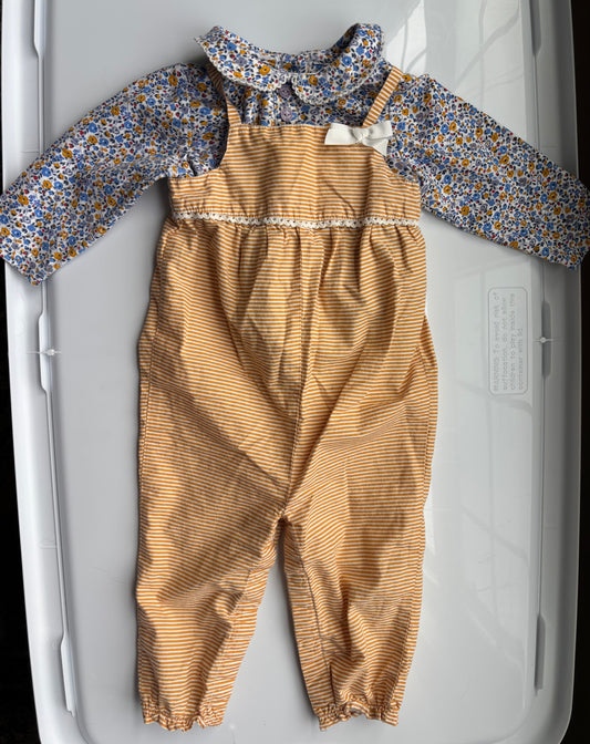 #122 Girls 6-9 month romper set