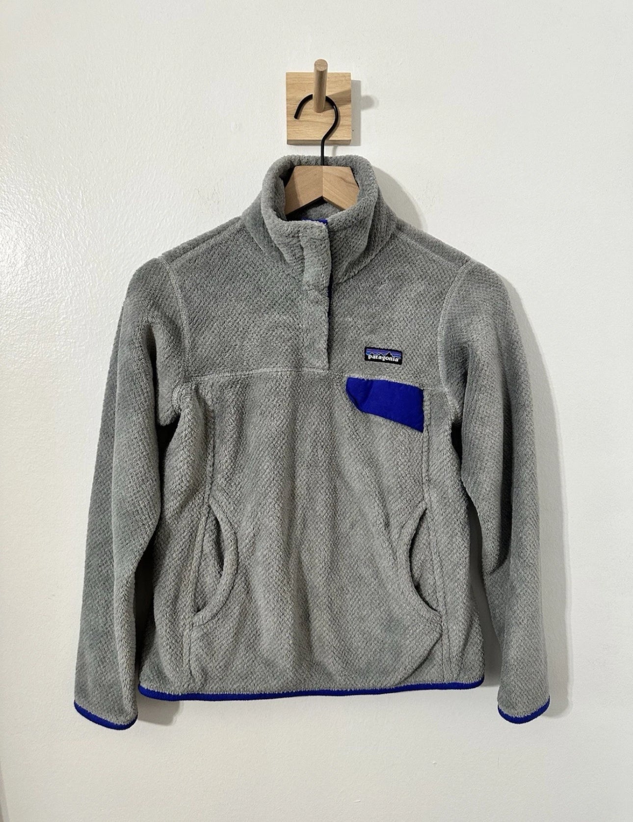 #111 Patagonia Womens Snap Button Fleece Pullover Gray  Thermal Pro Small