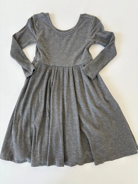 Seller #105 - Girls 2T Little Sleepies Gray Ribbed Twirl Dress EUC