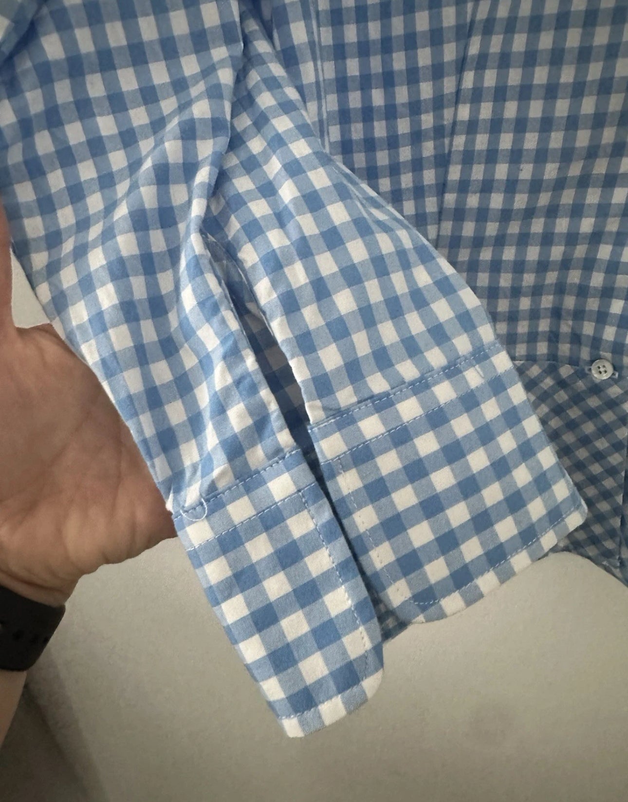 #111 Lauren Ralph Lauren Gingham Peplum Shirt Women’s Size 6 Button Front 3/4 Sleeve