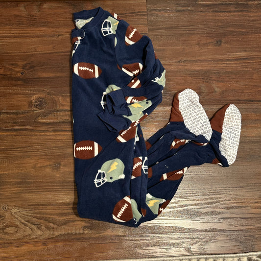 #162 Carters Football fleece pjs 4t