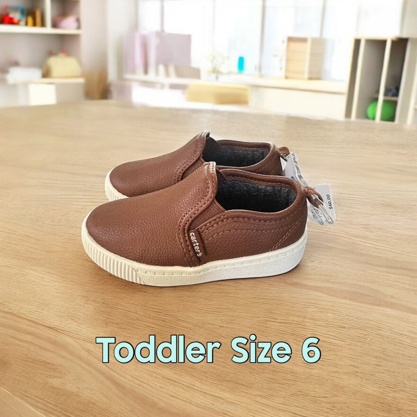 #155 NWT Carters Slip-on Non Skid Shoes, Child Size 6  *REDUCED*