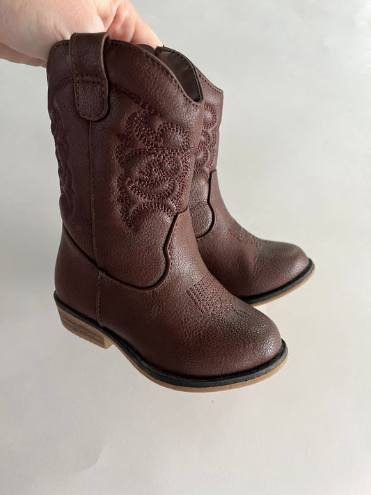 Cat & Jack Brown Cowgirl Boots, Sz 6