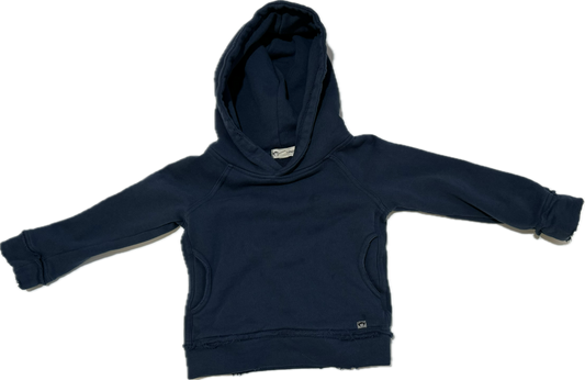 2T Boys Appaman Distressed Hooded Sweatshirt Navy Blue