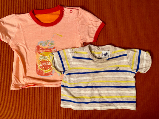 #193 - Set of 2 Petit Bateau, T-shirts, Boys 3M