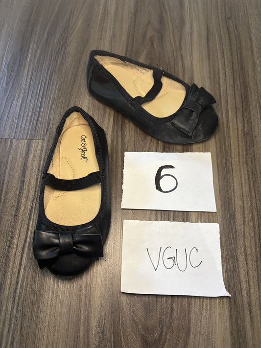 #138 - 6T - VGUC Cat & Jack - Black Bow Flats - PU 45236