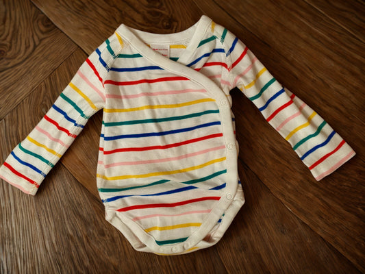 #193 - Hanna Andersson Organic Cotton, long-sleeve bodysuit, 6-12M EUC