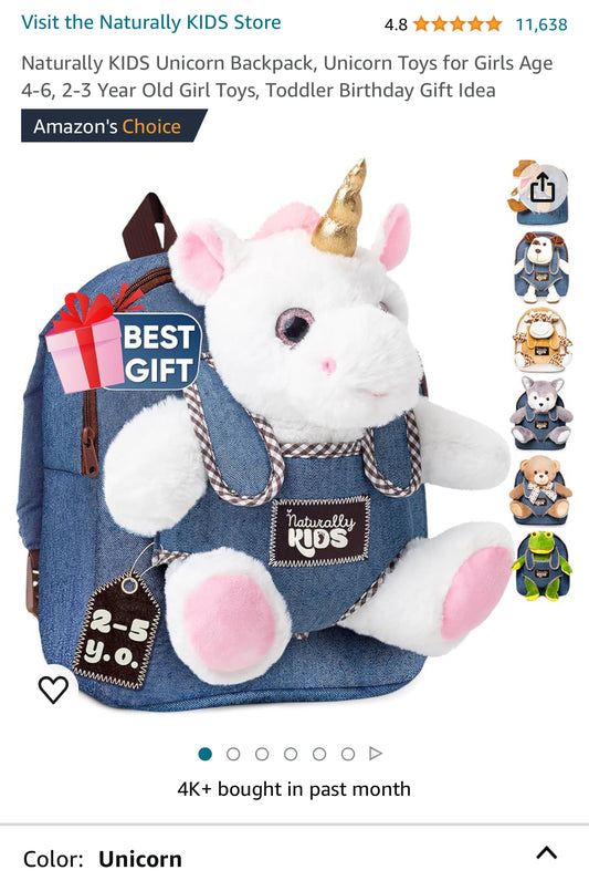 NWT Backpack + Unicorn Stuffy
