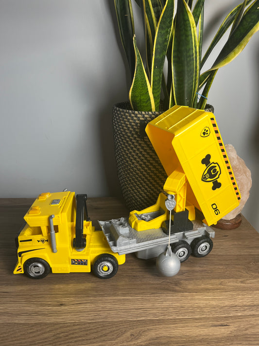 Seller#213 Paw Patrol Big Trucks Rubble Construction Vehicle EUC!