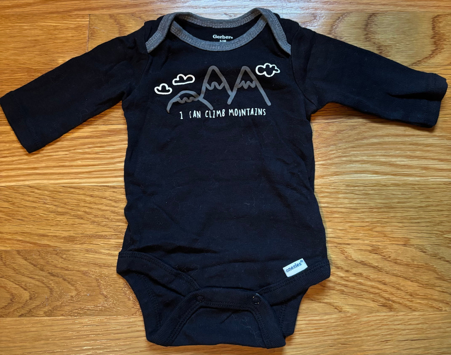 Seller #64 Gerber 0-3m Black Long Sleeve Onesie