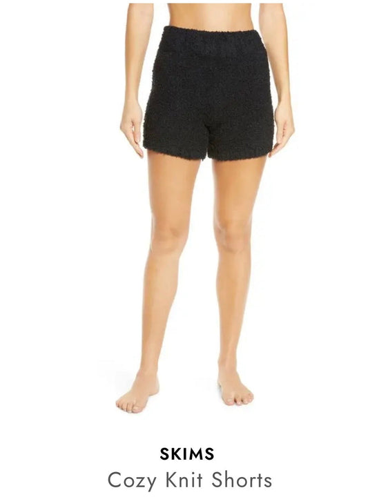 #130 SKIMS. sz 2XL Cozy Knit Shorts in Onyx so so soft!  Retail $58