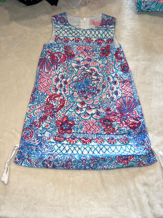 #46 Girls 5T Lilly Pulitzer dress lobster dress red,white, blue guc