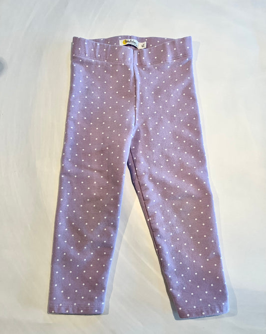 Boden Purple/White Polka Dot Print Leggings, size 2-3