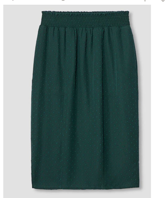#116 Universal Standard Green Swiss Dot Slit Midi Skirt XL (24-28)