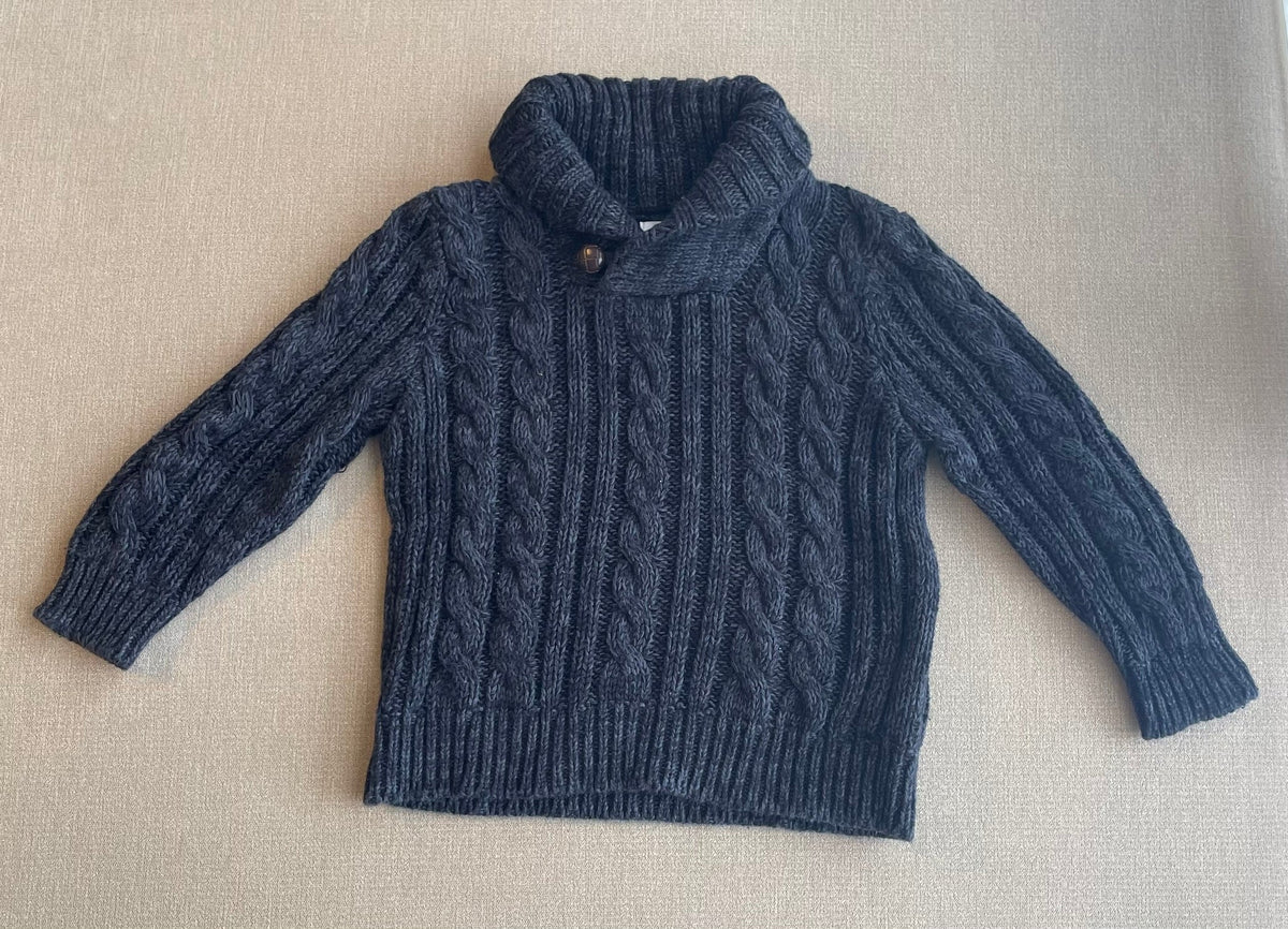 Seller #12 | Old Navy | Boys Dark Gray Cable Knit Sweater | EUC | Size 18-24 Months