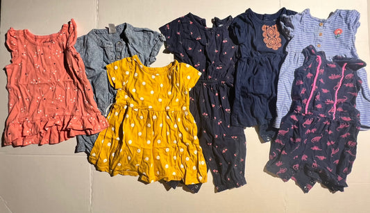 #100 Girls 18mo Dress and Romper Bundle