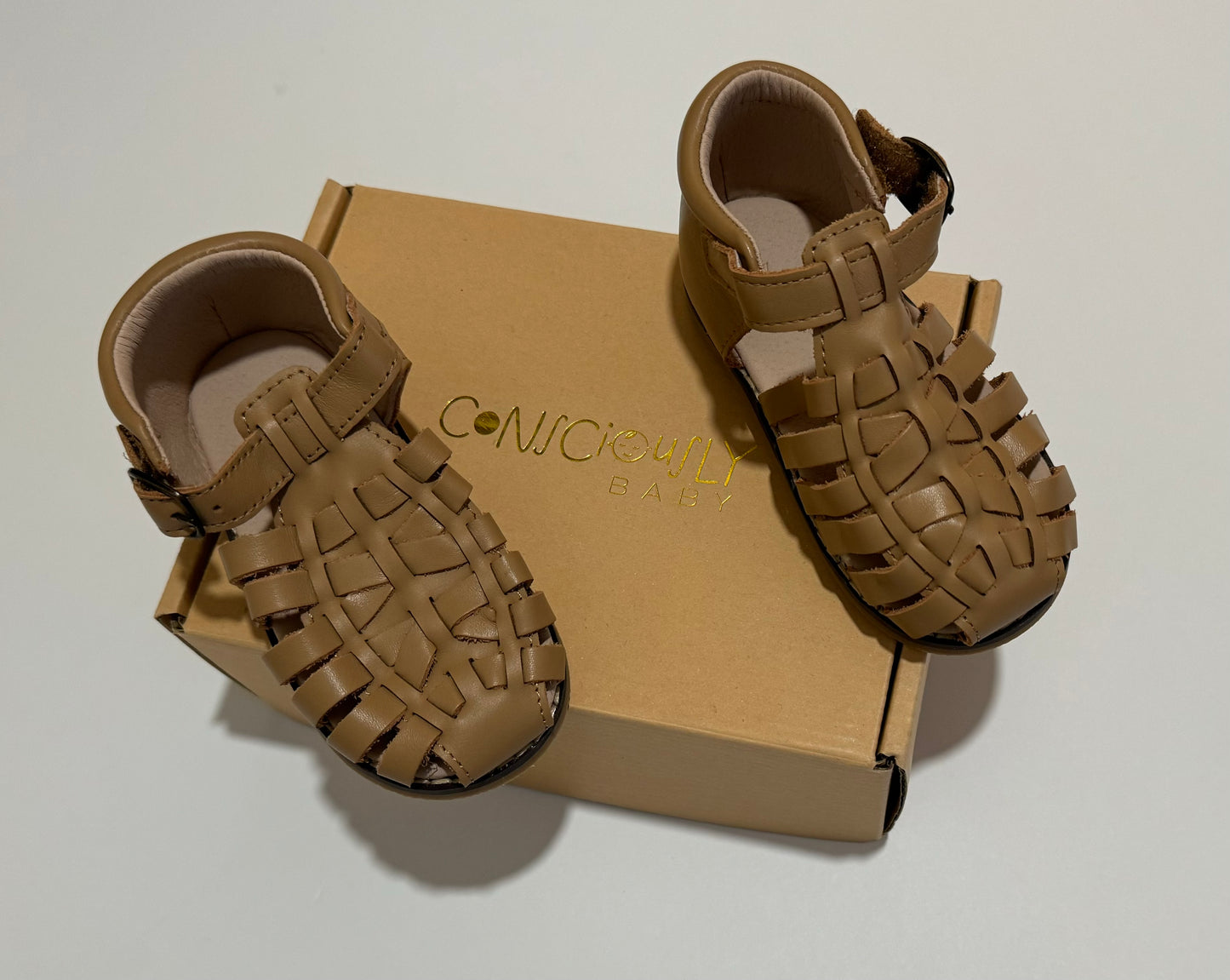 Size 7 Gender Neutral Consciously Baby Leather Indie Sandal NWT
