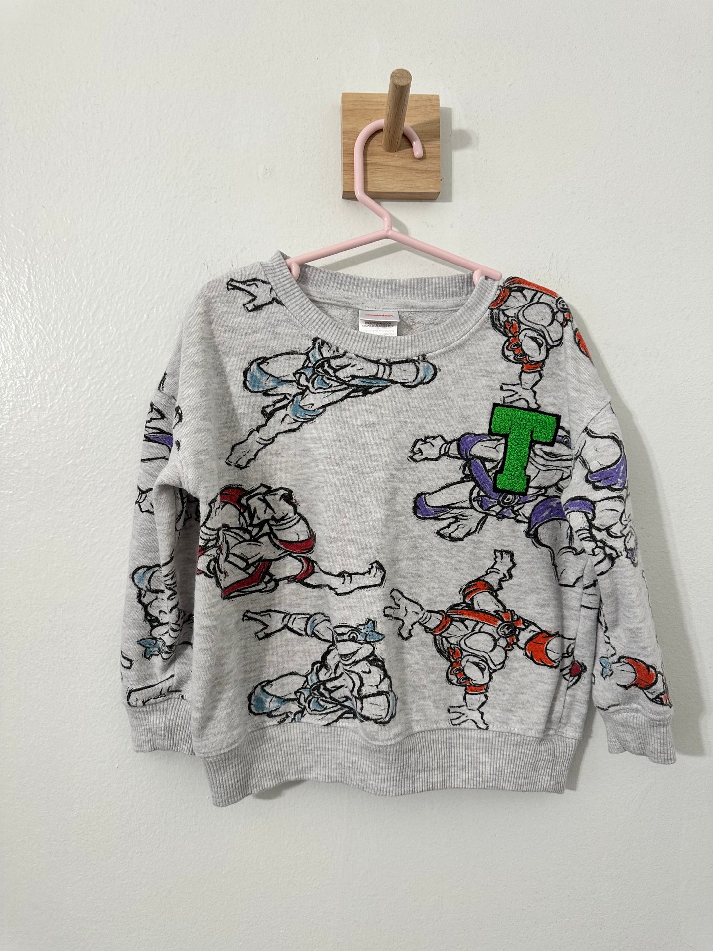 #111 Nickelodeon Teenage Mutant Ninja Turtles Crewneck Sweatshirt 5T Embroidered TMNT