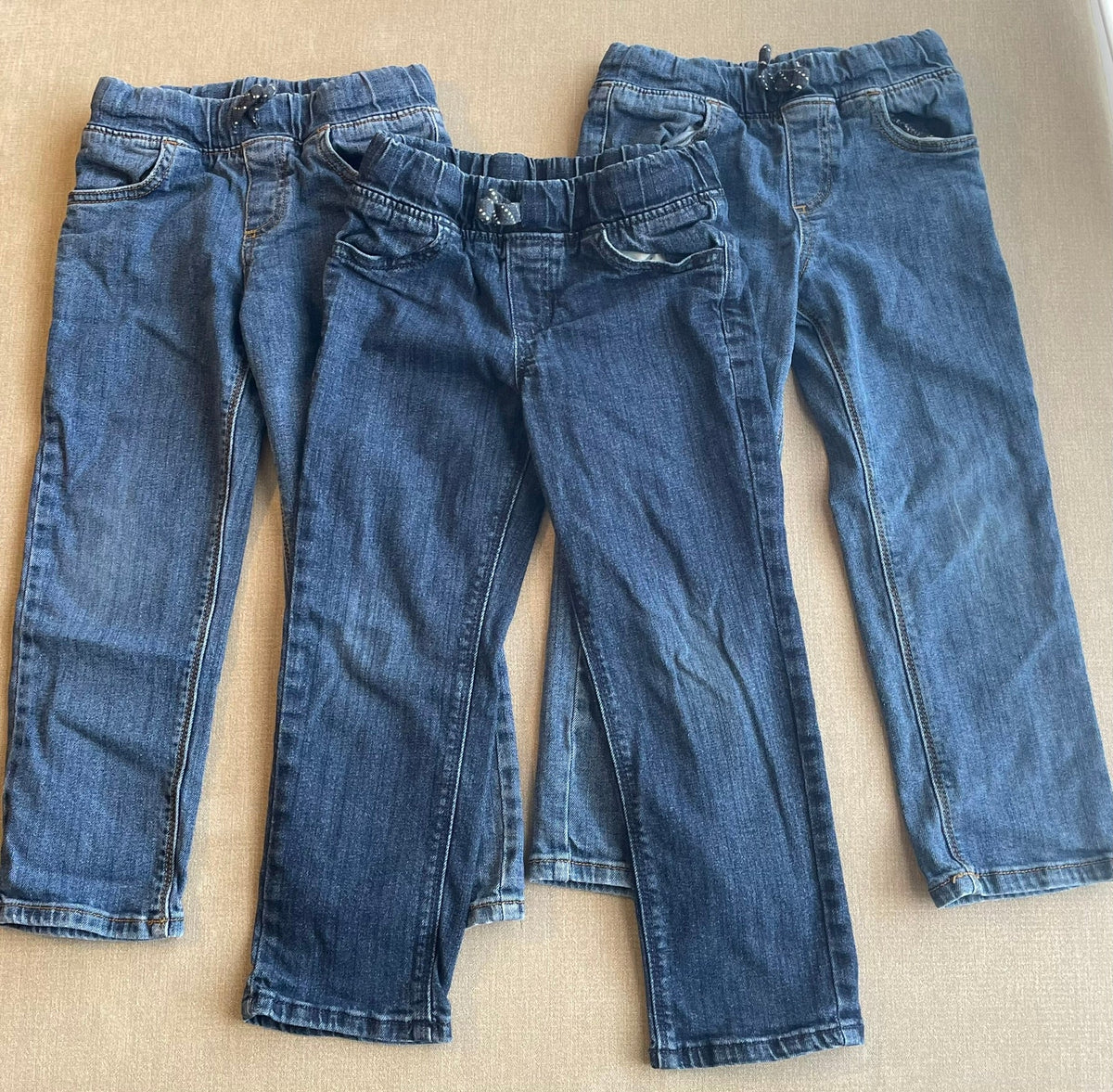 Seller #12 | Bundle of 3 | Jumping Beans Boys Straight Jeans | Elastic Waist and Funtional Tie | VGUC | Size 4