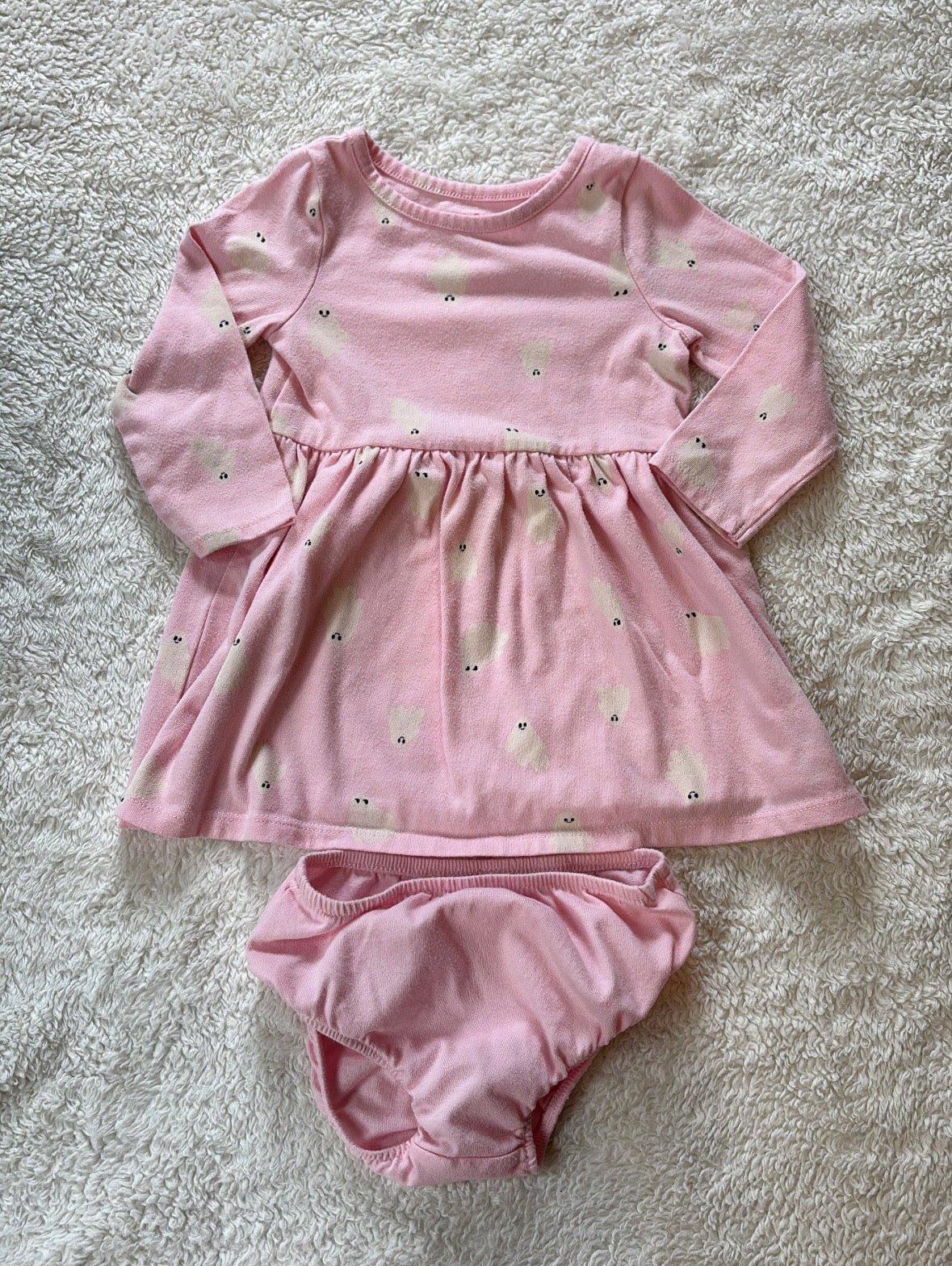 #58 Cat & Jack  Girls 18 M Pink Ghost Dress Outfit