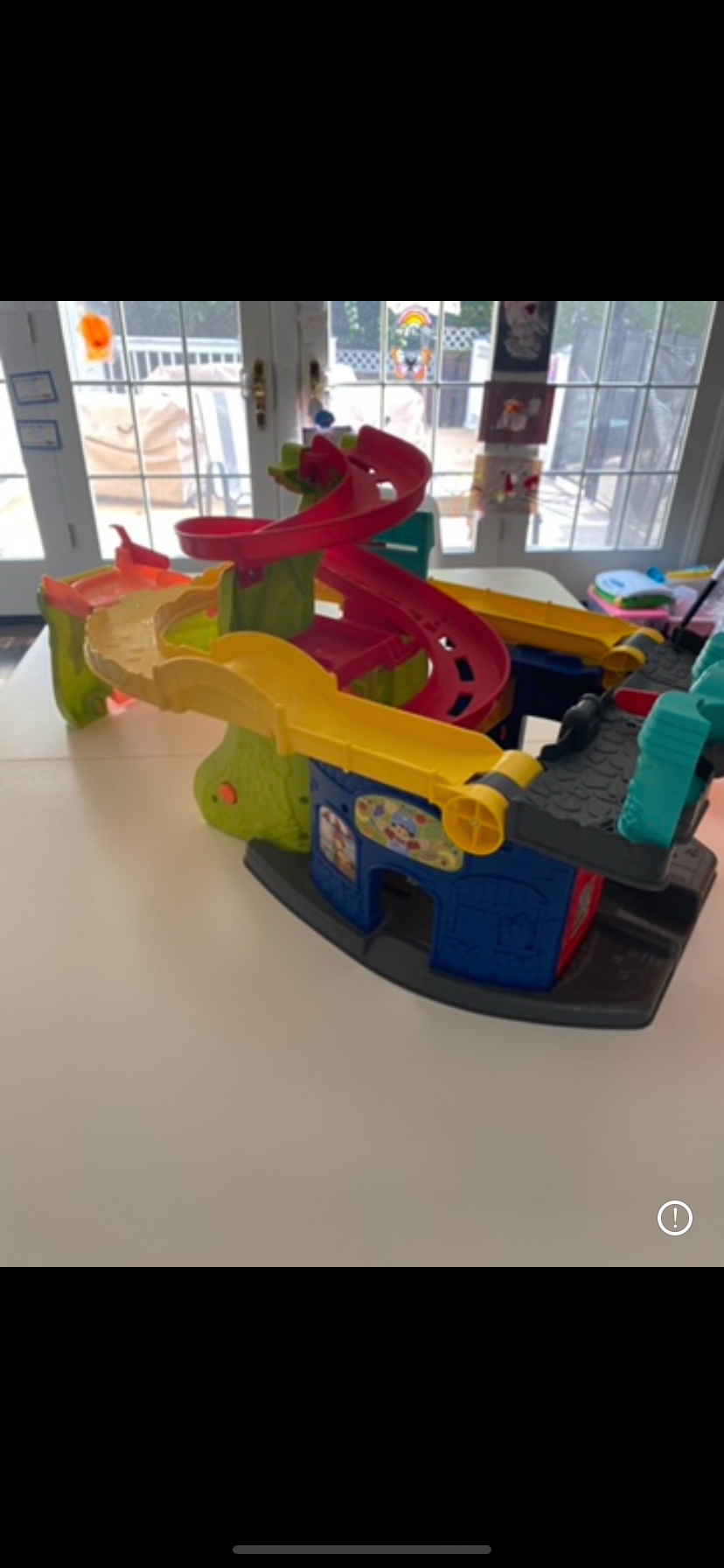 #117, FISHER PRICE LITTLE PEOPLE SIT N STAND SKYWAY 2-IN-1 RACETRACK, GUC