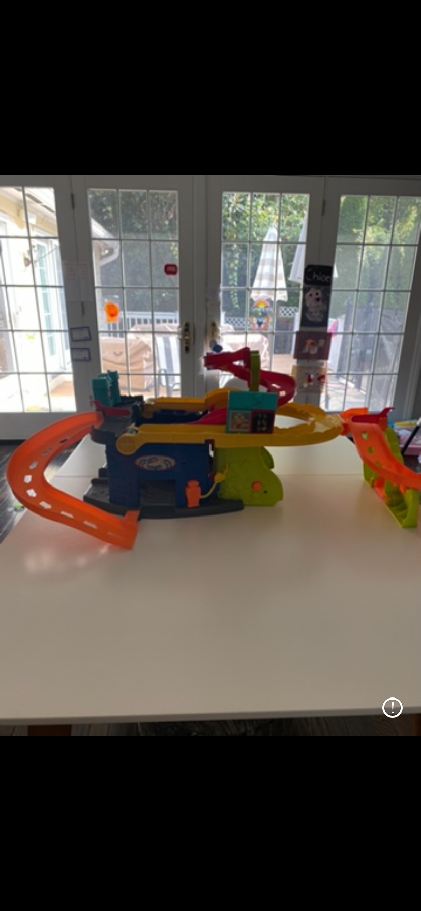 #117, FISHER PRICE LITTLE PEOPLE SIT N STAND SKYWAY 2-IN-1 RACETRACK, GUC