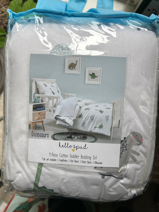 #34 4 piece toddler bedding set-dinosaurs New