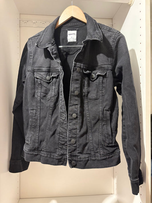 #112 Women's Black Distressed Denim Jacket