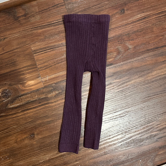 #162 Plum Footless knit tights 2/3