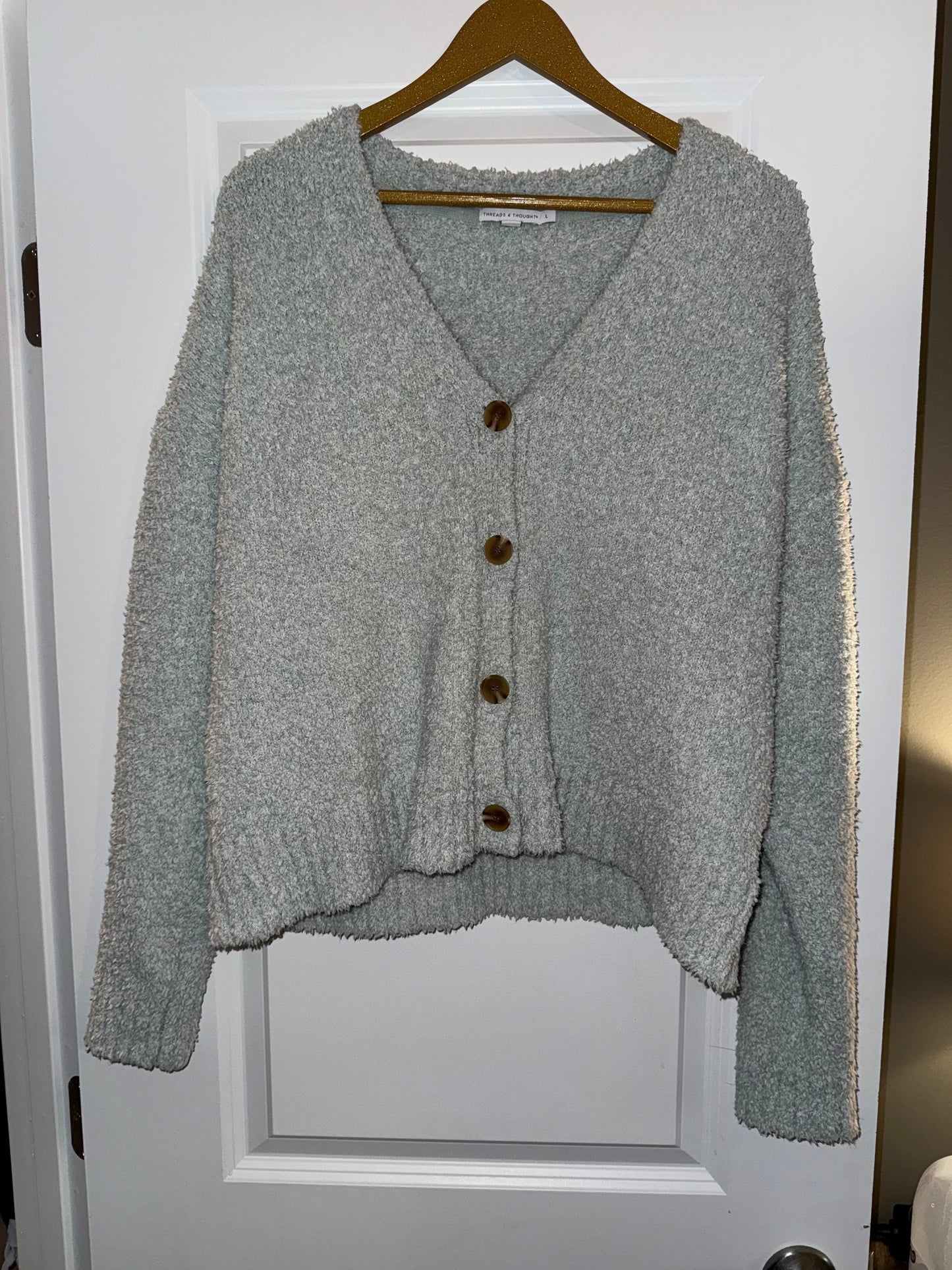 #106: Womens L Threads 4 Thought Light Blue Sweater *REDUCED*
