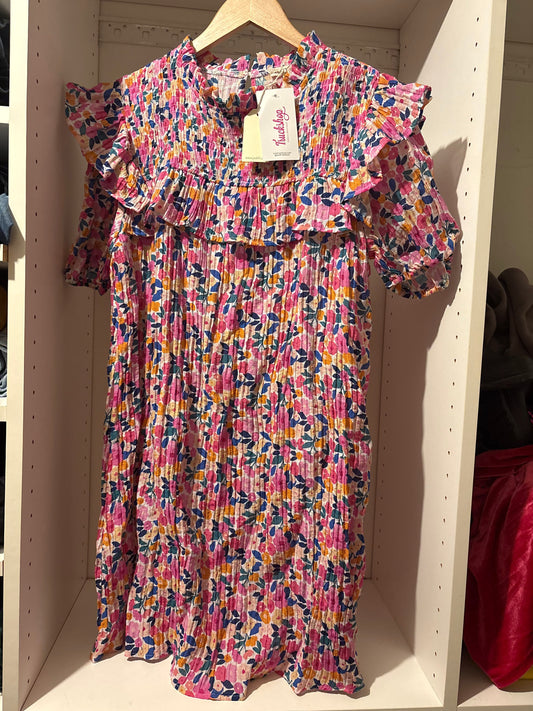 #112 NWT Boutique Dress Pink Patterned Women's Size 10