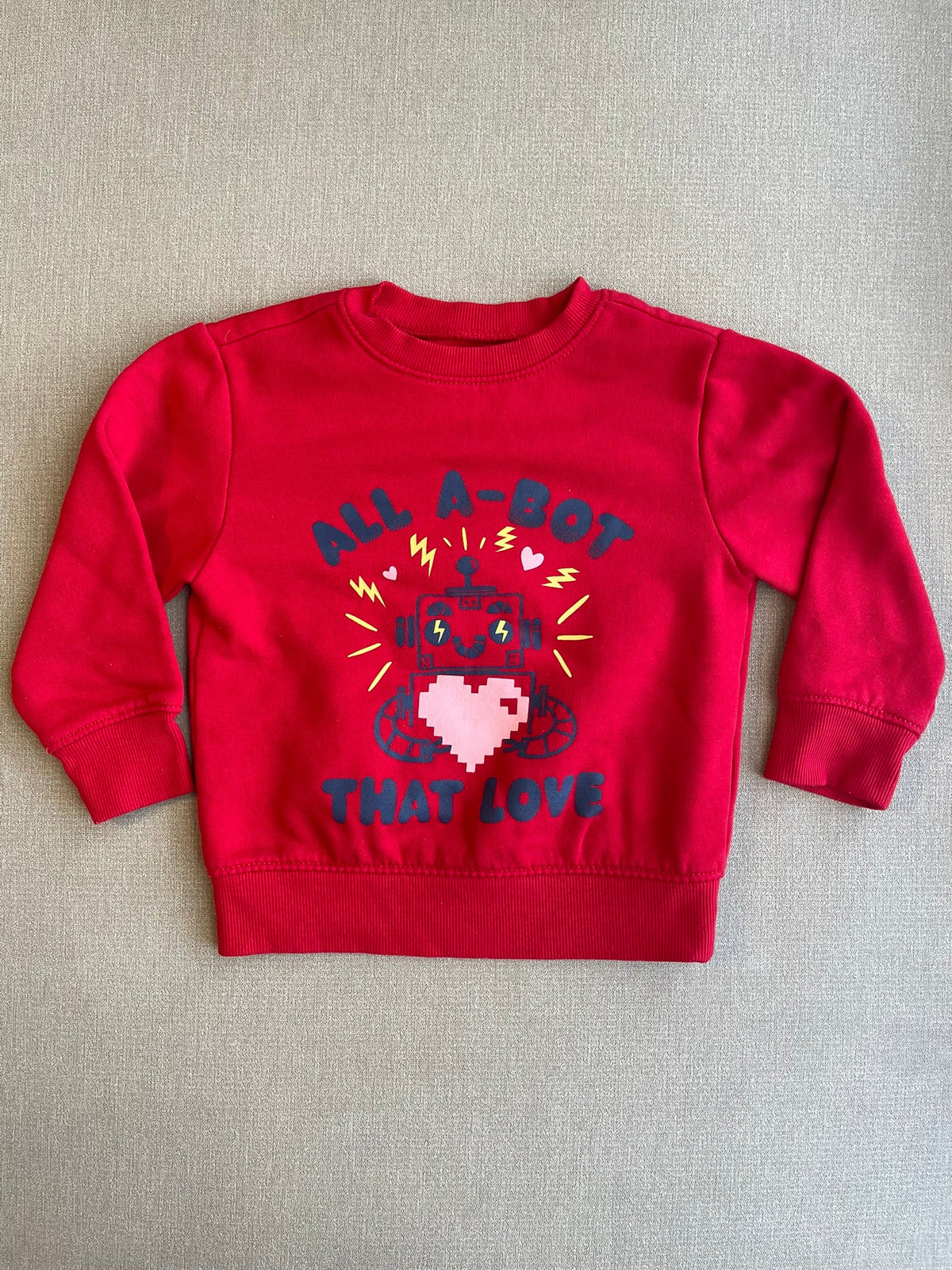 Seller #12 | Old Navy | Red Valentine's Day Sweatshirt | Crew Neck | SO SOFT | EUC | Size 3T