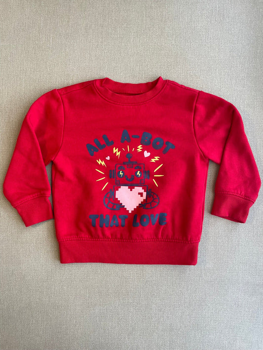 Seller #12 | Old Navy | Red Valentine's Day Sweatshirt | Crew Neck | SO SOFT | EUC | Size 3T