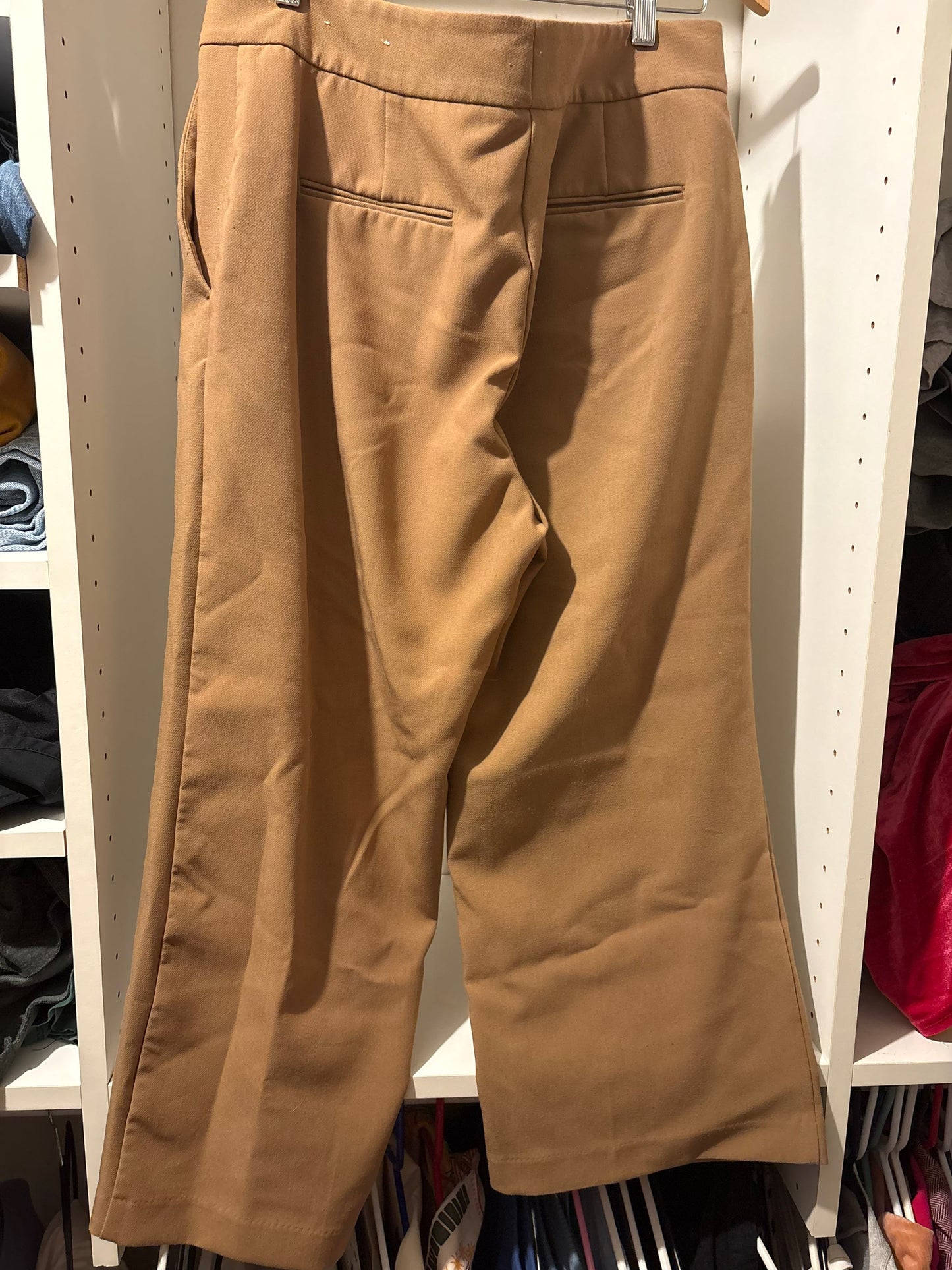 #112 Ann Taylor Factory Tan Cropped Dress Pants Size 10