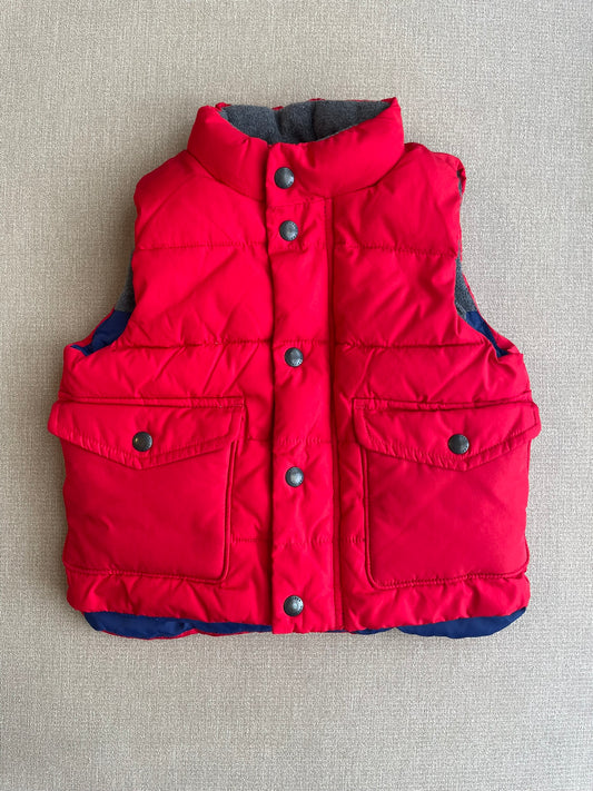 Seller #12 | Gap Red Puffer Vest with Zipper and Snap Closure | VGUC | Size 18-24 Months