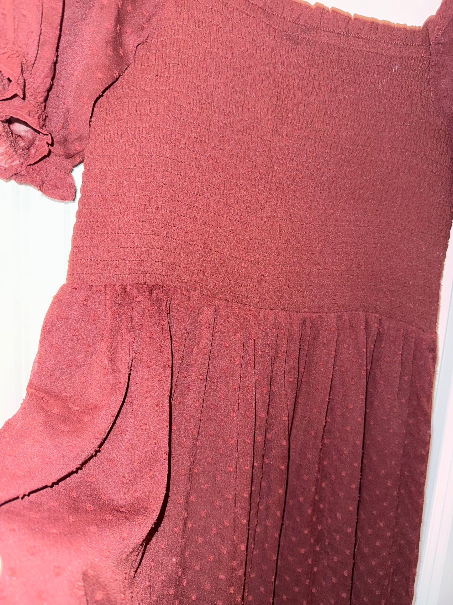 #106: Womens M Patrons of Peace Maroon Dress *REDUCED*