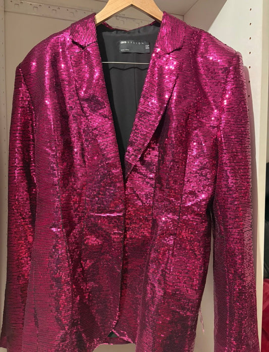 #112 NWT ASOS Hot Pink Blazer Women's Size 10