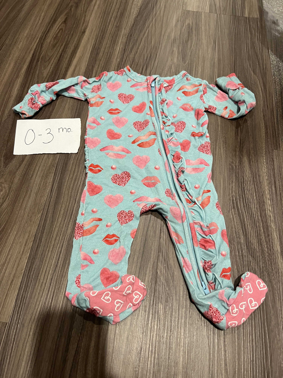 #138 - 0-3 Mo EUC Bamboo (Lev Baby) Pink/Blue Zippy