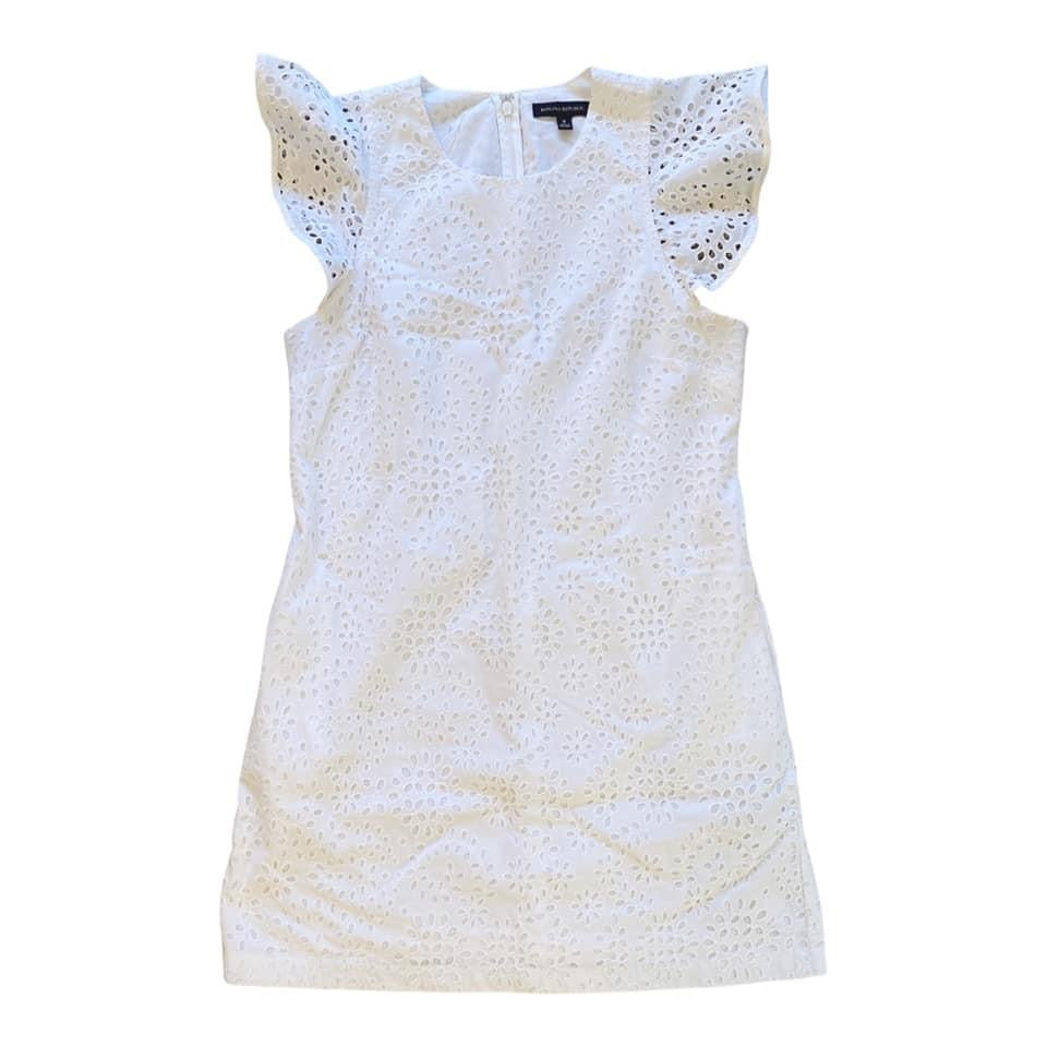 Banana Republic white dress w/ pockets women's size 8