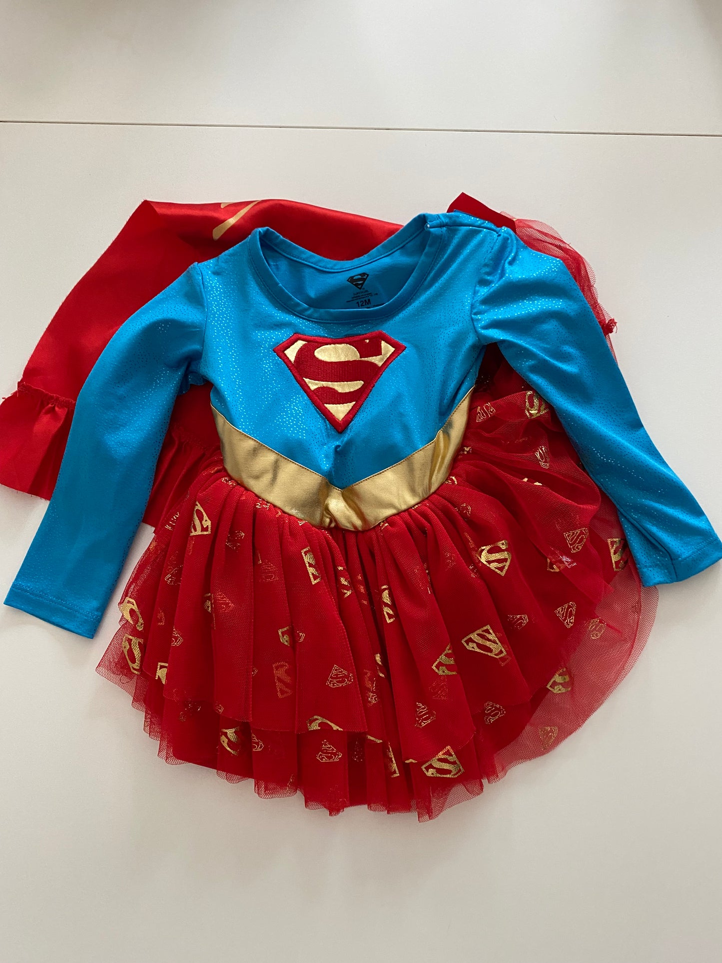 Supergirl Costume with cape Girls 12M