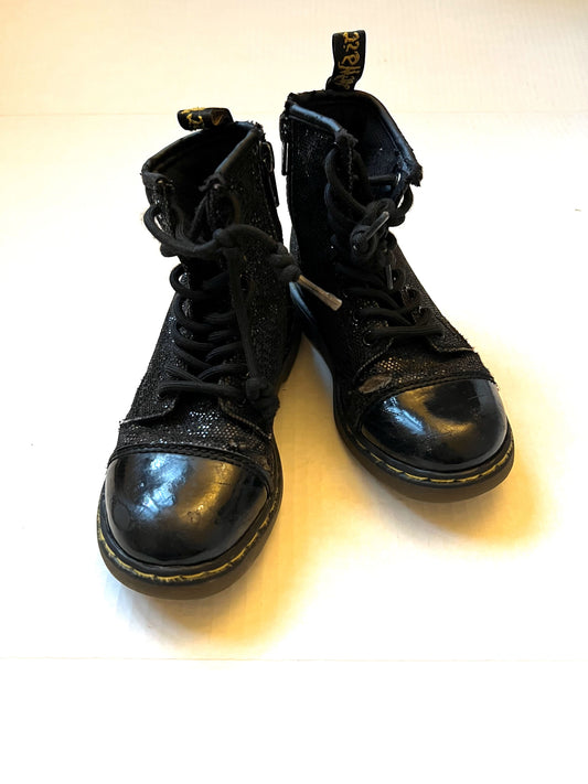 134 Dr. Martens Black Sparkle Patent Leather Toe Girls size 11