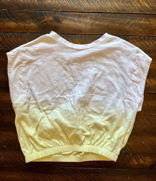 134 Old Navy Girls Top white & yellow S 6/7