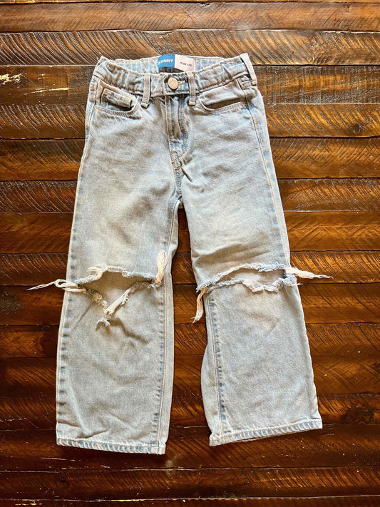 134 Old Navy Girls Wide ripped jeans 5T