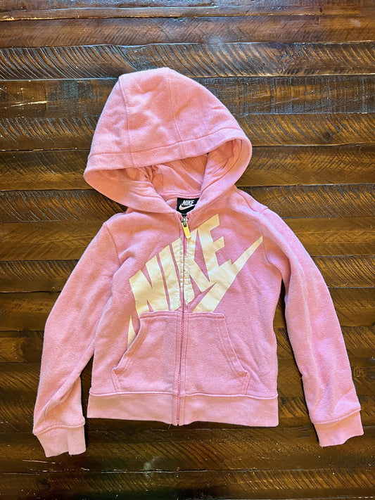 134 Nike Girls Pink zip up hoodie jacket Size 5