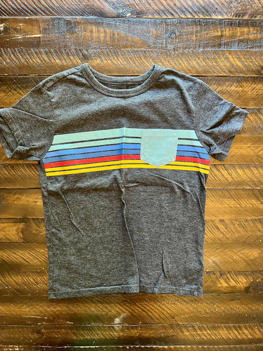 134 Cat & Jack Boys strip pocket tee Size 6/7