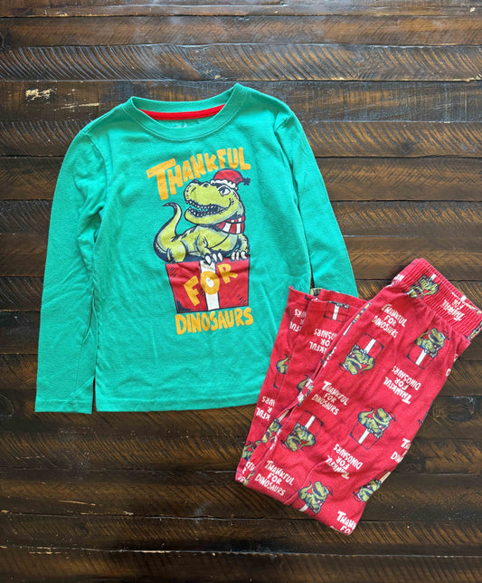134 Cat & Jack Boys dino hoiday pjs 6/7