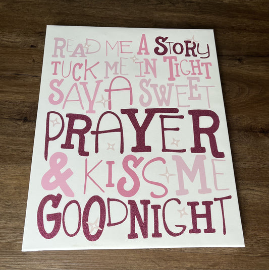 #124 EUC Canvas Wall Art - Good Night Message