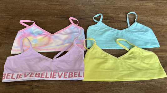 #124 EUC Set of 4 Bras Girls Size Small
